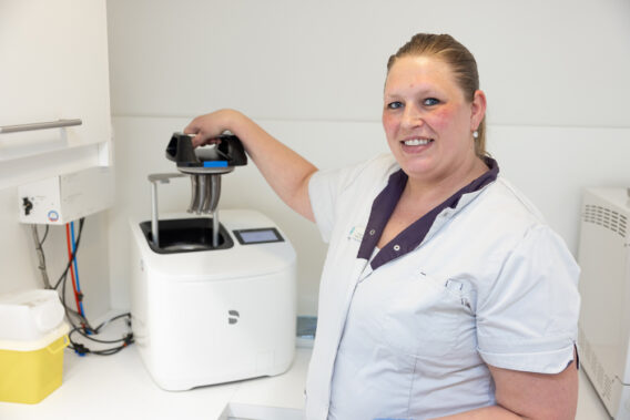 Dental assistant working with equipment for elements Dental Clinics