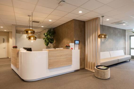 The interior around the reception desk at Dental Clinics